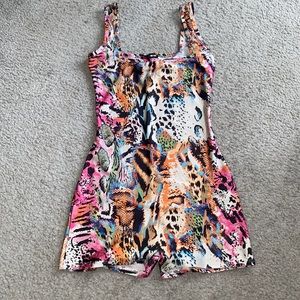 Animal print romper
